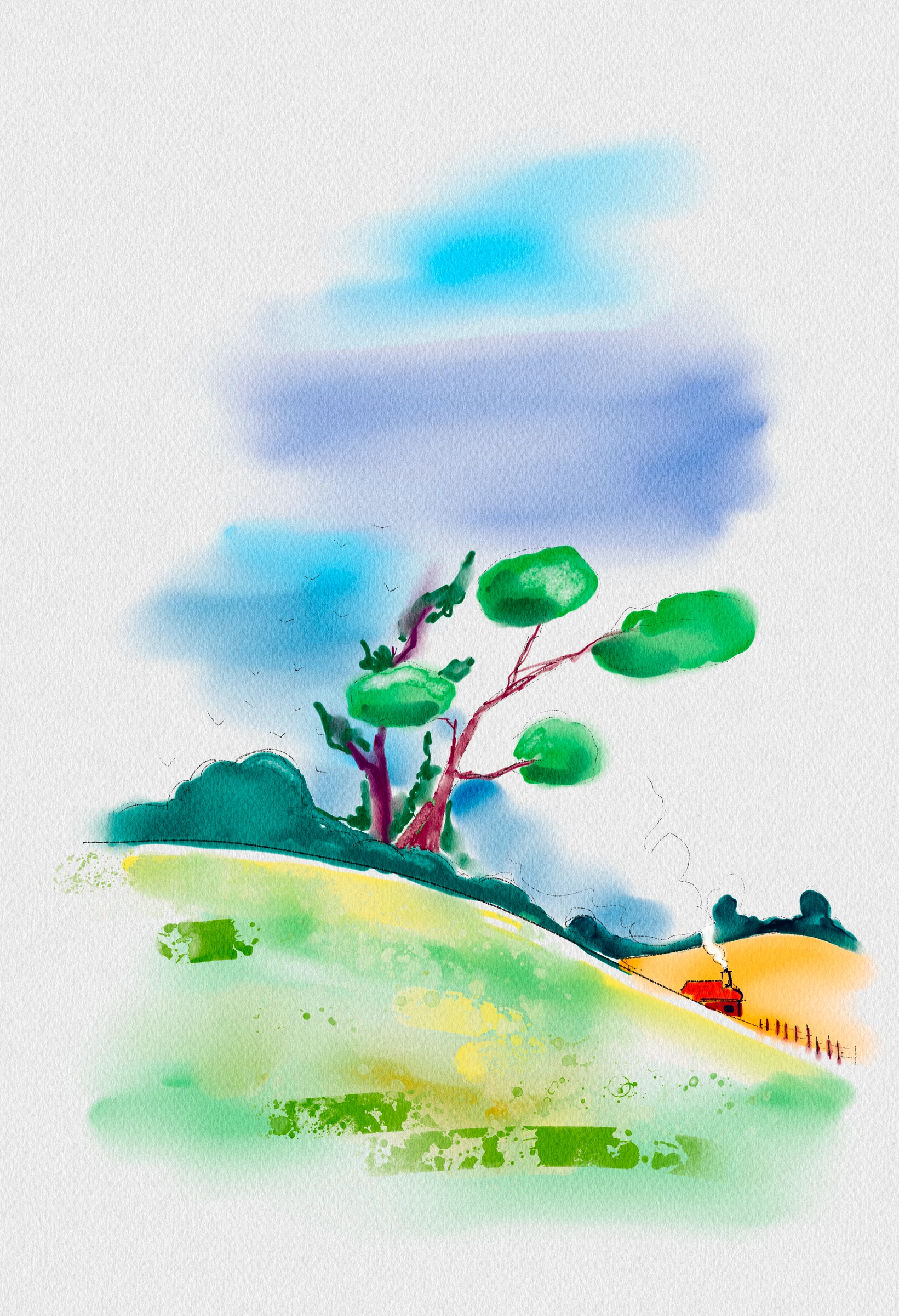 Windy Day — Digital Painting by Gary Keeler
